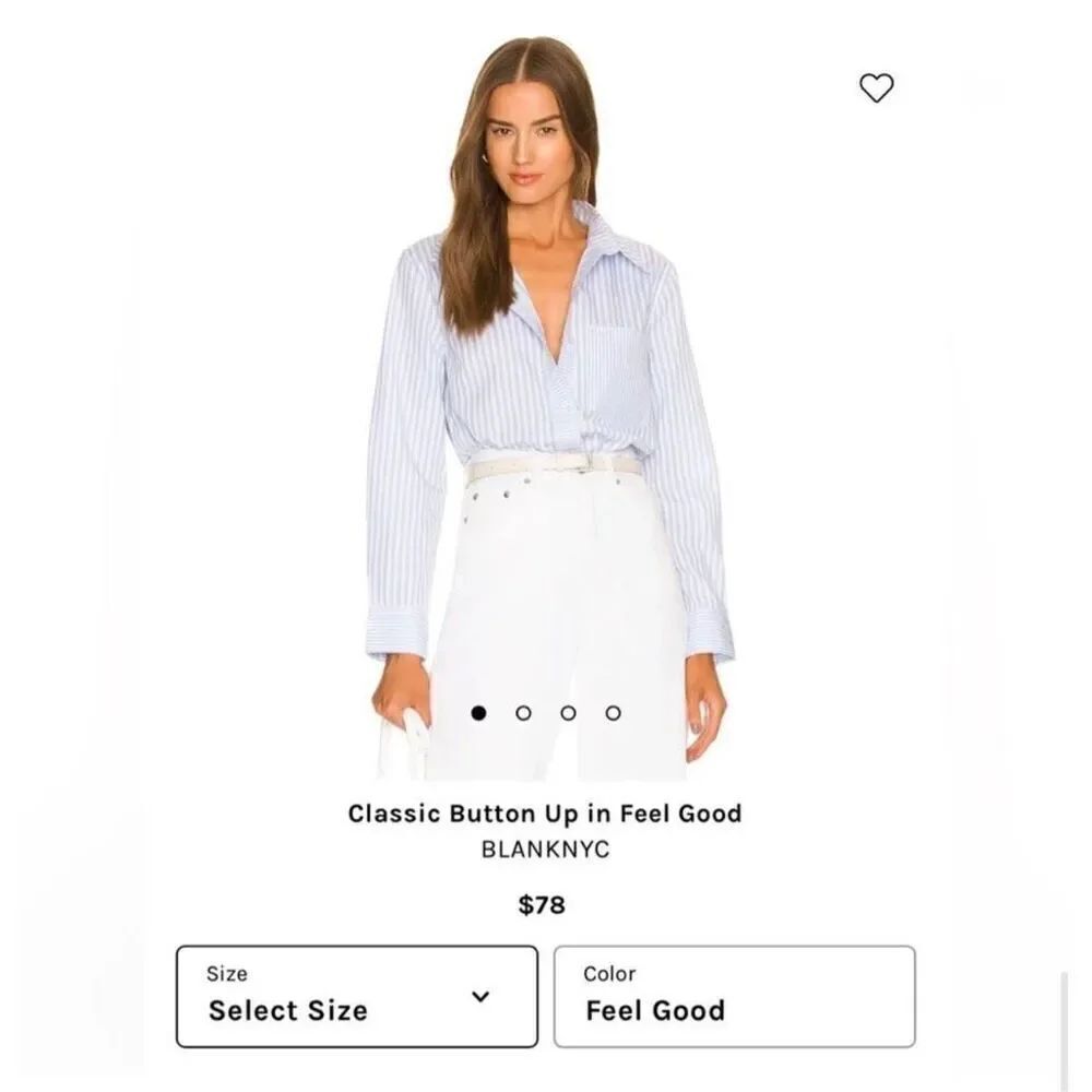 NWT! Blank NYC Stripe Classic Button Up Long Sleeve Shirt - Size XS